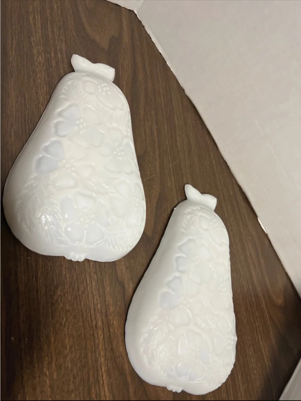 Milk Glass Pear shaped Dishes - Set of 2